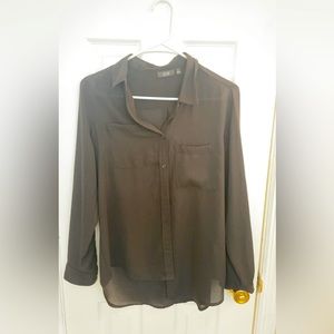 Apt 9 sheer black long sleeve button down size Small